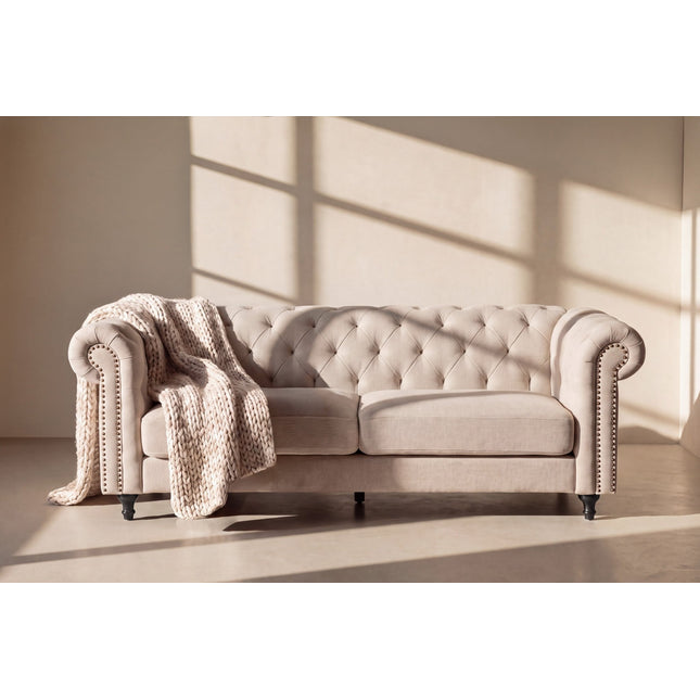 Velvet 3-istuttava sohva - beige sametti - #KalusteDuo_#Huonekaluliike_Sohva