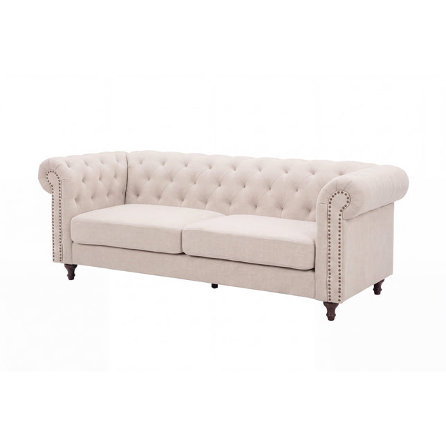 Velvet 3-istuttava sohva - beige sametti - #KalusteDuo_#Huonekaluliike_Sohva
