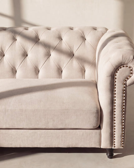 Velvet 3-istuttava sohva - beige sametti - #KalusteDuo_#Huonekaluliike_Sohva