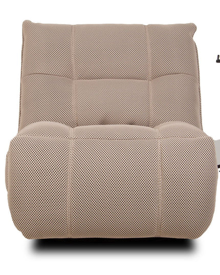 Vibe – beige recliner‑tuoli keinulla, 360° käännöllä ja puhelinpidikkeellä - #KalusteDuo_#Huonekaluliike_recliner tuoli