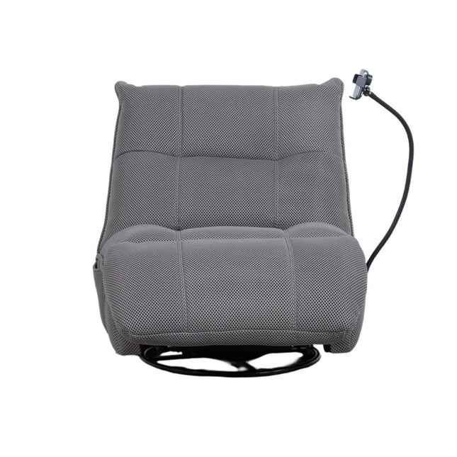 Vibe – harmaa recliner‑tuoli keinulla, 360° käännöllä ja puhelinpidikkeellä - #KalusteDuo_#Huonekaluliike_recliner tuoli