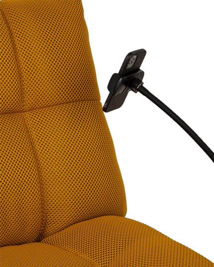 Vibe recliner‑tuoli – sinapinkeltainen, 360° kääntö, puhelinpidike - #KalusteDuo_#Huonekaluliike_recliner tuoli
