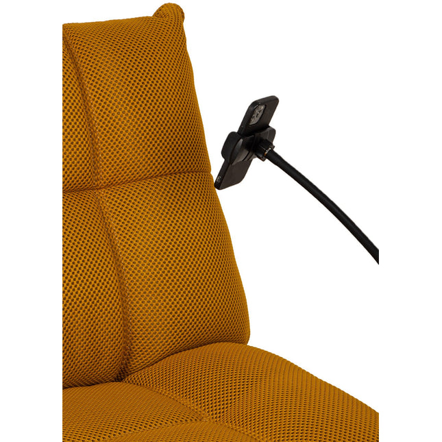 Vibe recliner‑tuoli – sinapinkeltainen, 360° kääntö, puhelinpidike - #KalusteDuo_#Huonekaluliike_recliner tuoli